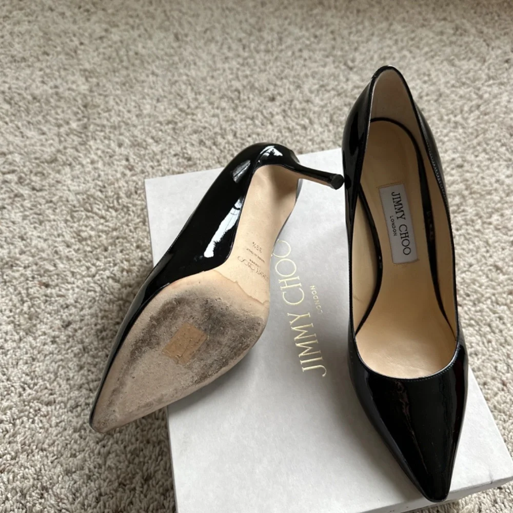 Jimmy Choo Black Patent Leather Romy 85 - Picture 2 of 7